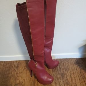 Leather and suede boots